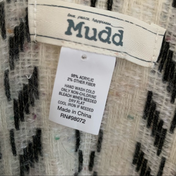 Mudd lightweight kimono white blackfringe - Picture 3 of 9